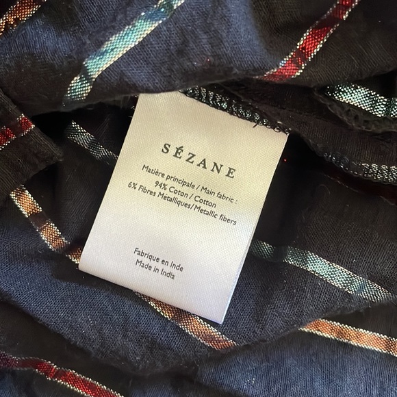 Sézane - cotton voile metallic stripe blouse - Fr 36 - Picture 5 of 5